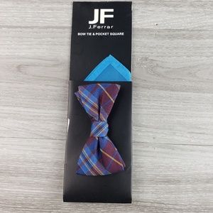 J. Ferrar bow tie with hankerchief blue and maroon